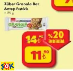 ZÜBER GRANOLA BAR ANTEP FISTIKLI ZÜBER GRANOLA BAR ANTEP FISTIKLI